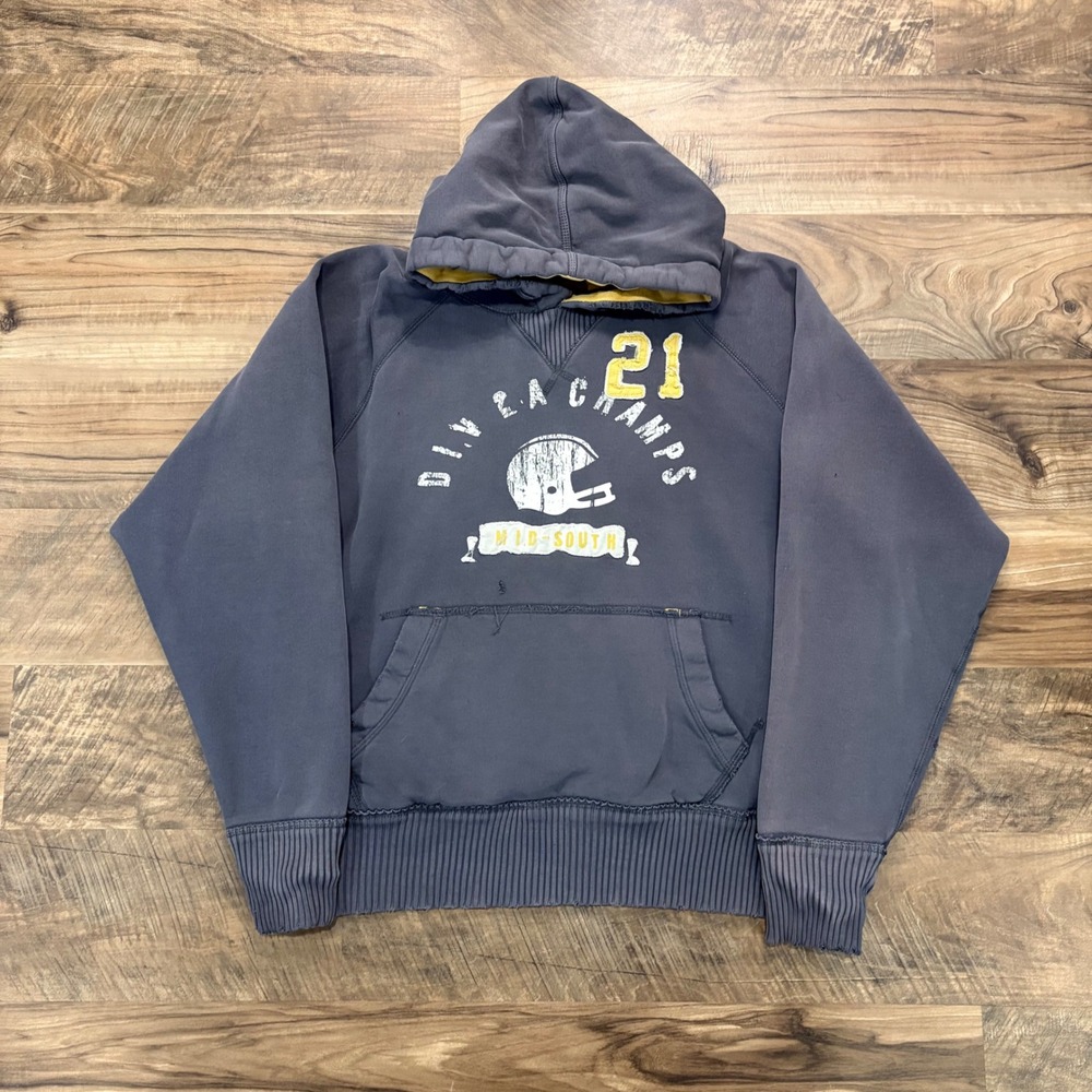 Vintage Y2K Duck Head Hoodie Mens M Blue Mid South Football Distressed Pullover